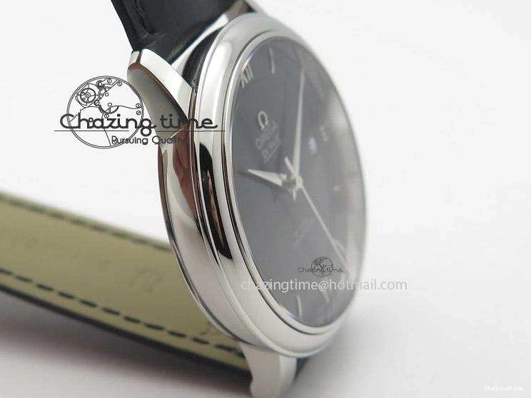0719 De Ville MK 1:1 Best Edition SS Black Dial On Black Leather Strap A Unisex 8261